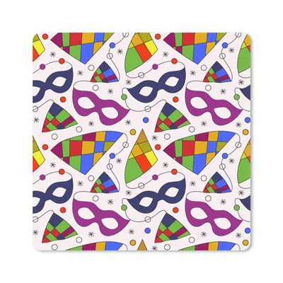 Produktbild von MuchoWow® Mauspad Mousepad Karneval - Muster - Masken 30x30 cm - Mousepads - Maus Mat - Pad - Mausunterlage - Gaming