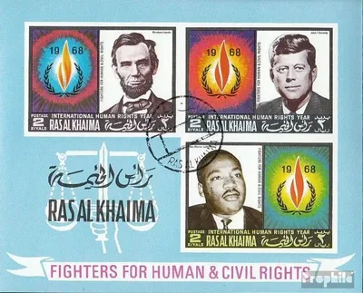 Produktbild von Briefmarken Ras al Chaima 1968 Mi Block41B (kompl.Ausg.) gestempelt Menschenrechte