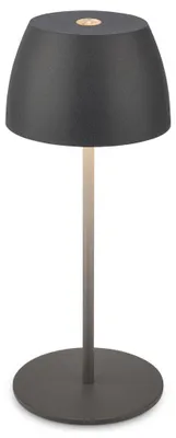 Immagine prodotto di Briloner Serina Mini lampada da tavolo LED senza fili IP44, dimmerabile, touch, protezione dagli spruzzi d'acqua, batteria ricaricabile, antracite, Ø8 x 20 cm