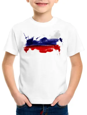 Produktbild von BaumwolleCloud Flagge Russland Kinder T-Shirt Fußball Sport Russia WM EM Fahne