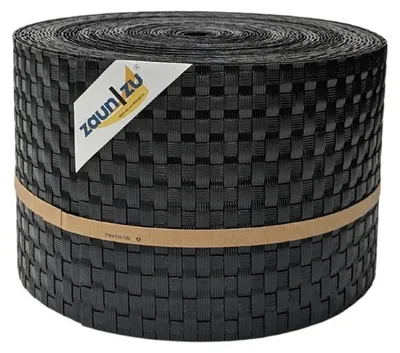 Produktbild von Sichtschutzstreifen zaun|zu RATTAN 26m Rolle Zaunblende für Doppelstabmattenzaun Schwarz 26m