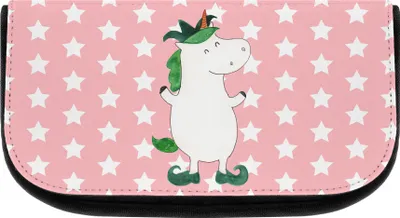 Produktbild von Mr. & Mrs. Panda Necessaire Einhorn Joker - Rot Pastell - Geschenk, Mittelalter, Unicorn, Einhörner, Kulturbeutel, Schminktasche, Kosmetiktasche, kosmetik organizer