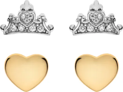 Produktbild von Disney SS00001TZWL.CS Ohrstecker Damen Mädchen Princess Krone Herz Silber Gold