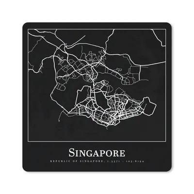 Produktbild von MuchoWow® Mauspad Mousepad Singapur - Karte - Stadtplan 20x20 cm - Mousepads - Maus Mat - Pad - Mausunterlage - Desk Mat - Bureauartikeln