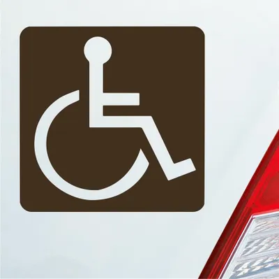 Produktbild von Auto Aufkleber Rollstuhlfahrer Warnhinweis Rollstuhl 10,5x10,5 cm Braun Sticker Heckscheibenaufkleber
