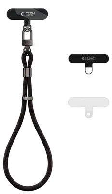 Produktbild von Handy Lanyard für das Handgelenk, universell, Tech-Protect C11S Rope Wrist Strap, Schwarz