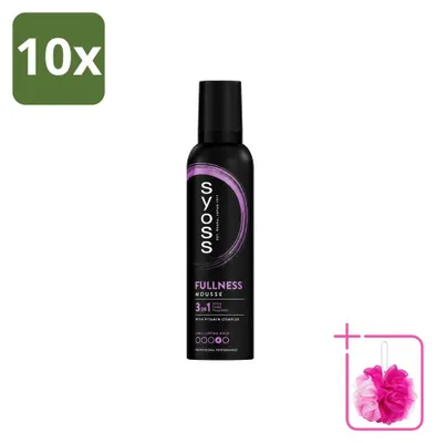 Imagen del producto de 10 unidades de espuma para el cabello Syoss Fullness, 250 ml cada una, pack ahorro