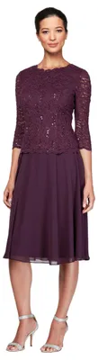 Produktbild von Alex Damen Tee-Länge Pailletten Mock (Petite und Regular) Kleid für besondere An