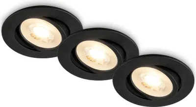 Obrázek produktu pro Sada 3 ks LED vestavných bodových světel, teplá bílá, otočná, do chodby