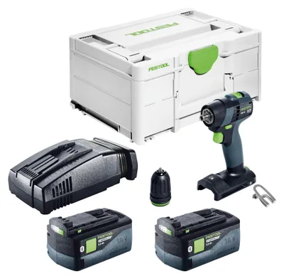 Obrázok produktu pre Akumulátorový vŕtací skrutkovač Festool TXS 18-Basic 18 V 40 Nm + 2x akumulátor 5,0 Ah + rýchlonabíjačka + systainer