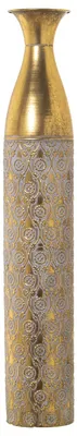 Metallvase Gold-Weiß 14 x 80 cm