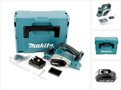 Produktbild von Makita Akku-Hobel 82 mm DKP180Y1J 18 V inkl. 1 Akku 1,5 Ah + Makpac