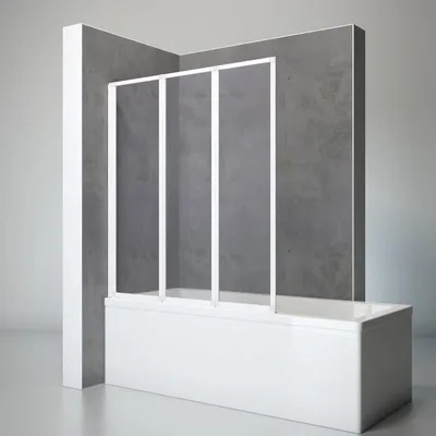 Produktbild von Schulte Badewannenfaltwand 3-teilig, 127 x 140 cm, Kunstglas Softline hell, Alpinweiß