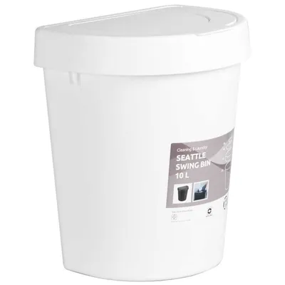 Zdjęcie produktu dla plast team 13570800 plast team SEATTLE kosz na śmieci, 10 litrów, biały