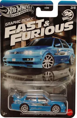 Obrázek produktu pro Hot Wheels Silver Series – Fast & Furious – Volkswagen Jetta MK3, akční auto, měřítko 1:64, Graphic Remix, JBY46