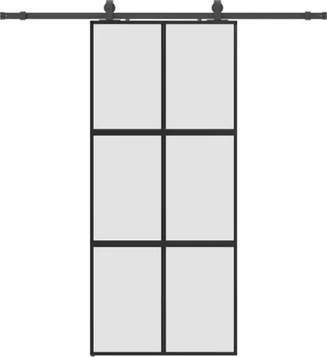Immagine prodotto di vidaXL Porta scorrevole con rubinetteria nera 90x205 cm in vetro temperato