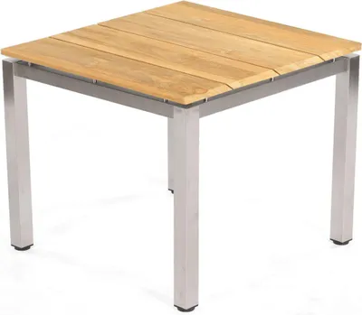 Produktbild von Sonnenpartner Gartentisch Base 90x90 cm Edelstahl Tischsystem mit wählbarer Tischplatte HPL oder  Teak