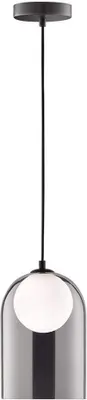 Obrázek produktu pro Závěsná lampa sklo černá bílá Ø 17 cm G9 obývací pokoj jídelna závěsné světlo