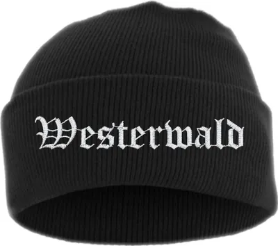 Produktbild von Westerwald Umschlagmütze - Altdeutsch - Bestickt - Mütze mit breitem Umschlag Einheitsgröße Schwarz