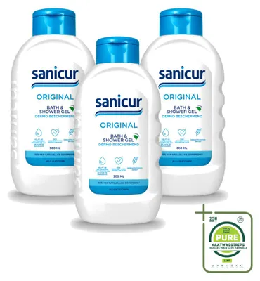 Productafbeelding van 3 x Sanicur Douche- en badgel Original - 300 ml - Grote verpakking - 3 stuks