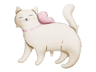Produktbild von Folienballon Katze 83x77cm Weiß / Rosa