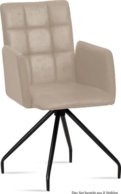 Produktbild von Armlehnstuhl (8er-Set) Devina 52x91x60 Schwarz/Natur