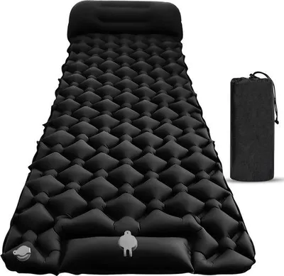 Image de Gonflage électrique – Matelas gonflable à double rangée – Lit de voyage confortable – Convient pour une utilisation à l'intérieur comme à l'extérieur – Idéal pour les invités, le camping et les vacances – Rangement compact