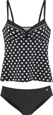 Produktbild von LASCANA Bügel-Tankini schwarz/creme Größe 44 Cup D