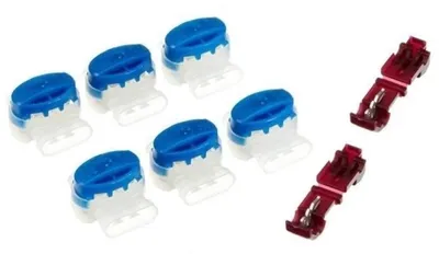 Produktbild von 6 Kabel Verbinder + 2 Anschlussklemmen kompatibel für Gardena ® R50Li R70Li R75Li - Original 3M Scotchlok