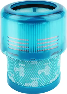 A close-up studio shot of a vacuum cleaner filter.