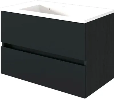 Produktbild von Badmöbel Waschtischunterschrank inkl. Waschbecken 80 cm ARLON-03 matt grau BxHxT 80x56x47 cm