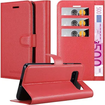 Produktbild von Cadorabo Hülle für Samsung Galaxy S10 4G Schutz Hülle in Rot Handyhülle Etui Case Cover Magnetverschluss