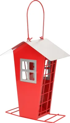 Produktbild von Vogelfutterhaus - rot - Metall - 14 x 13 x 19 cm - Fettkugeln