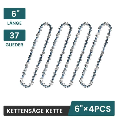 Produktbild von 4 Stück Sägekette 1/4" 37TG 1,1mm Kette Motorsägen Kettensägen 15 cm (6")