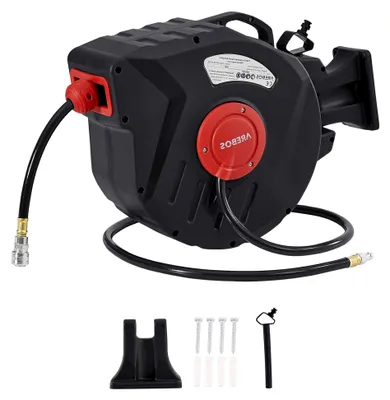 Produktbild von Druckluftschlauch Aufroller mit Wandhalterung und 1/4 Zoll Schnellkupplung