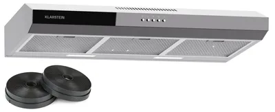 Obrázok produktu pre Klarstein digestor 90 cm, digestor s hliníkovým filtrom, ktorý je možné umývať v umývačke riadu, tichý odsávací digestor, prietok vzduchu 200 m³/h, efektívne nástenné digestory s LED diódami a dotykovým ovládaním