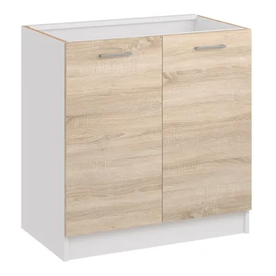 Produktbild von Roe Furniture | Küchenzeile - 280 cm - HellBraun (Sonoma) - Einbauküche, Küchenblock, Singleküche, Singleküchenblock, Küchen - Tischplatte Weiß