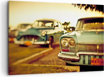 Produktbild von Bild auf Leinwand - Leinwandbild - Auto Kuba Klassiker - 120x80cm - Wand Bild - Wanddeko - Leinwanddruck - Bilder - Kunstdruck - Wanddekoration - Leinwand bilder - Wandkunst - AA120x80-3491