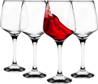 Produktbild von GLASMARK® Weinglas 4-Set 360 ml Große 4 Stück Rotweingläser Weinkelch transparente Weinglas VINO auf Fuß - Hochwertige Qualität
