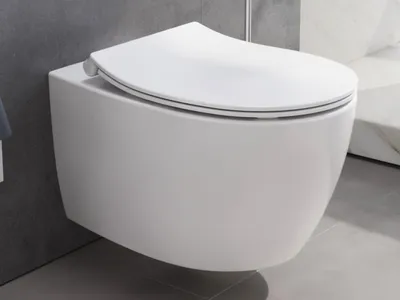 Produktbild von Aqua Bagno Hänge-WC Weiß Matt 52 cm - spülrandlos - Softclose WC-Sitz - Absenkautomatik - Markenkeramik