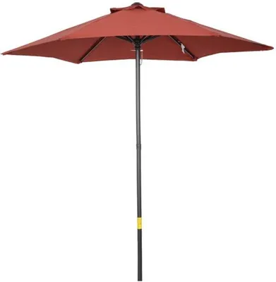 Produktbild von Große, sechseckige Strandsonnenschirm, 196 cm, inklappbar, wendbar, wijnrood, stabil, winddicht
