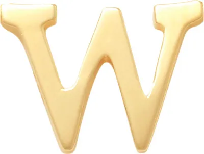 Produktbild von Neu Bling 9NBG-902W Gold Letter Earring W - 1/2 Paar - 14 Karat - 3.7x4.3mm - Ohrring - Geschenk für sie - Gold