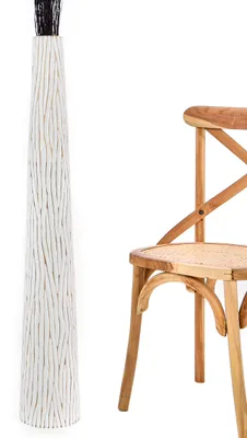 Produktbild von Leewadee Hohe Bodenvase 105 cm aus Mangoholz in weiß
