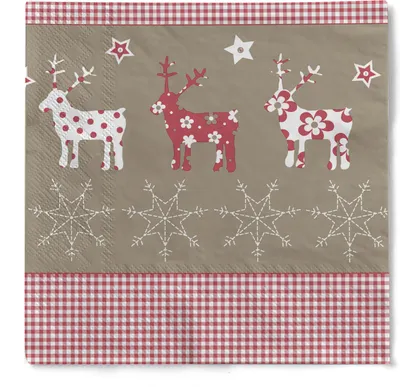 Produktbild von HAPPY PAPER Serviette "Christmas at Home" aus Tissue 3-lagig, 40 x 40 cm, 20 Stück