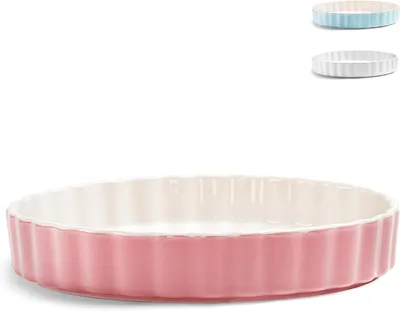 Obrázek produktu pro Keramická forma na dorty – forma na quiche – pro pečení dortů – vysoký okraj – 28 cm – růžová