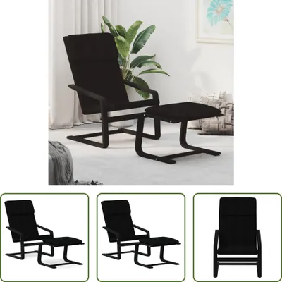Obrázok produktu pre The Living Store Relax kreslo s podnožkou čierna látka