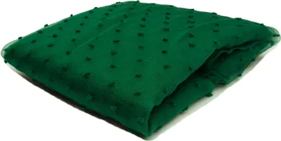 Immagine prodotto di Tessuto organza con pois ricamati, verde bosco, 50 x 150 cm
