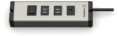 Immagine prodotto di EHMANN 0601x04032031, multipresa con caricatore, alluminio, 4 porte USB-A + 1 porta USB-C