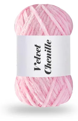 Zdjęcie produktu dla Nici chenille, jasnoróżowe, 100g, wyjątkowo miękkie, idealne do szydełkowania i robienia na drutach