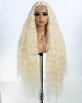 Produktbild von Solidchoice – Langer, wellenförmiger Lace-Front-Haarteil, 104 cm, Blond